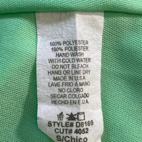 Spring Green Short Dress, Long Sleeve, slits to show tan, Flowy, Size Small - Picture 5 of 5